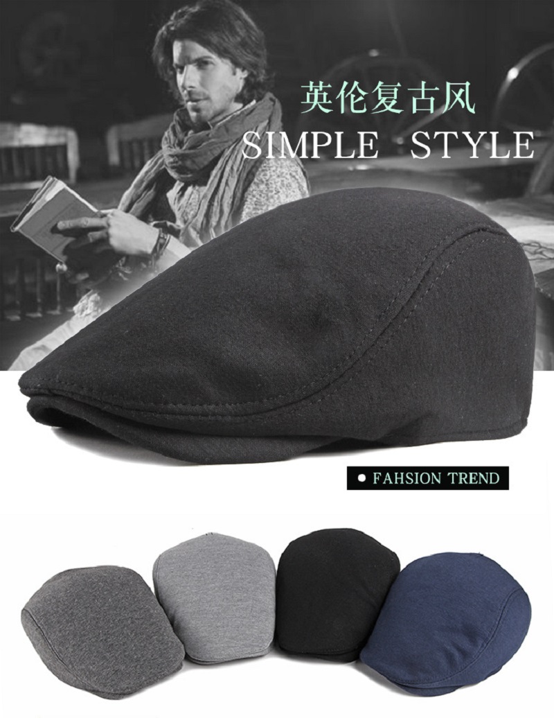 Dad Hat Cotton - Casquette plate Newsboy en laine mélangée
