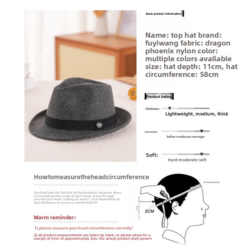 Chapeau Fedora en feutre de la - Fedora Hat Wool avis et prix